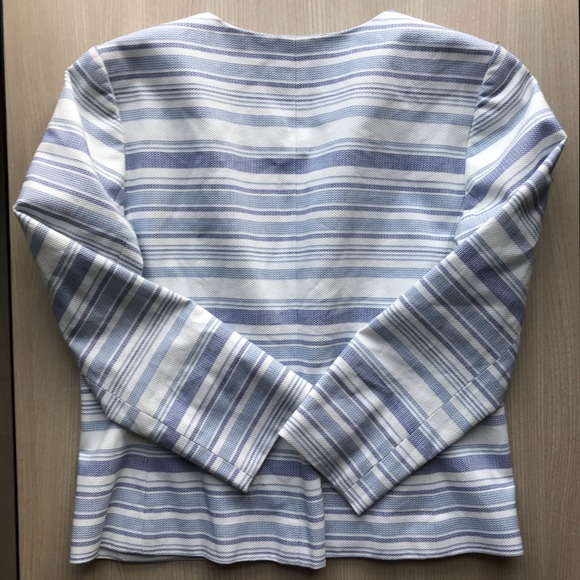 Talbots Blue Vertical Striped Blazer - Picture 7 of 9
